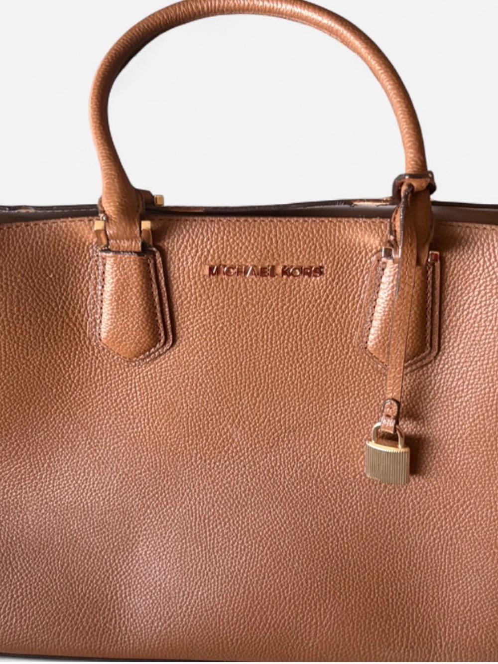 Michael Kors Tan Structured Top-Handle Tote